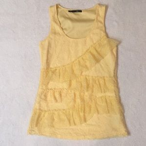 Maurices Yellow Lace Tank